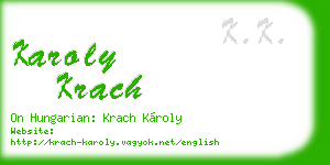 karoly krach business card